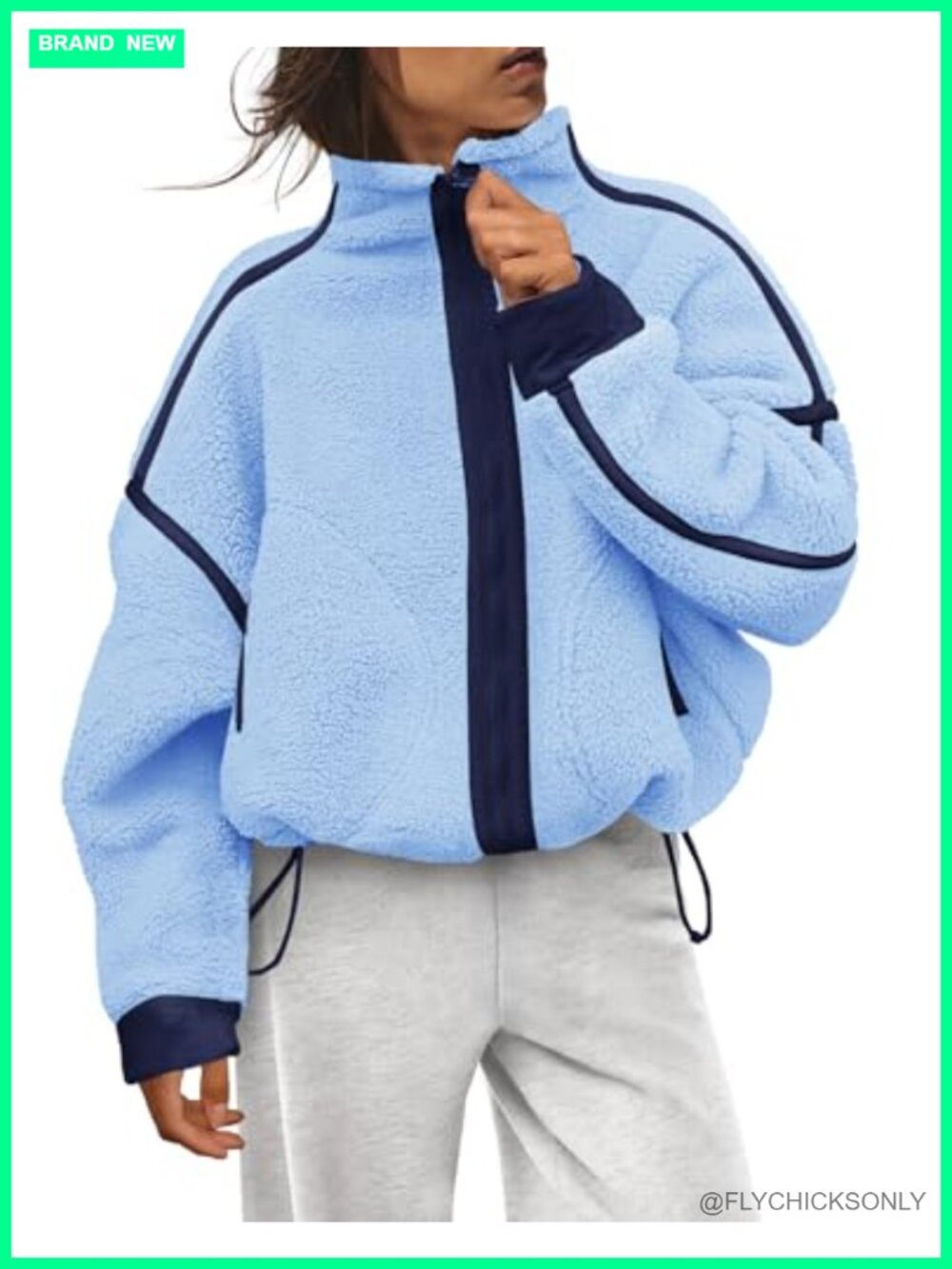 Sherpa Fleece Zip Up Jacket Fuzzy Teddy Coat Casual Winter Outerwear